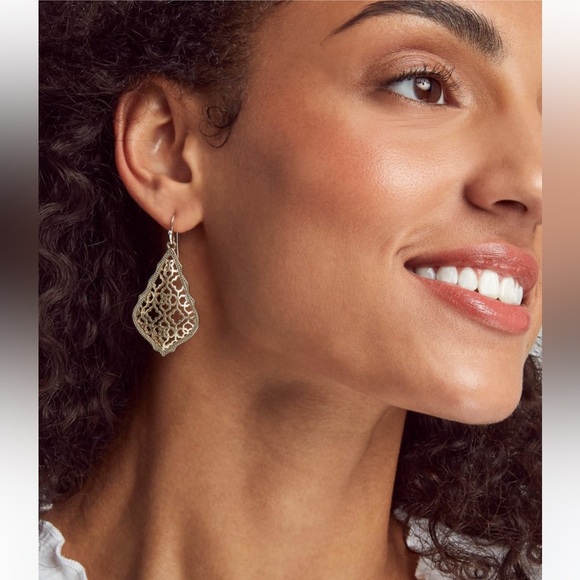 Addie Gold Drop Earrings in Gold Filigree Mix - Picture 5 of 6